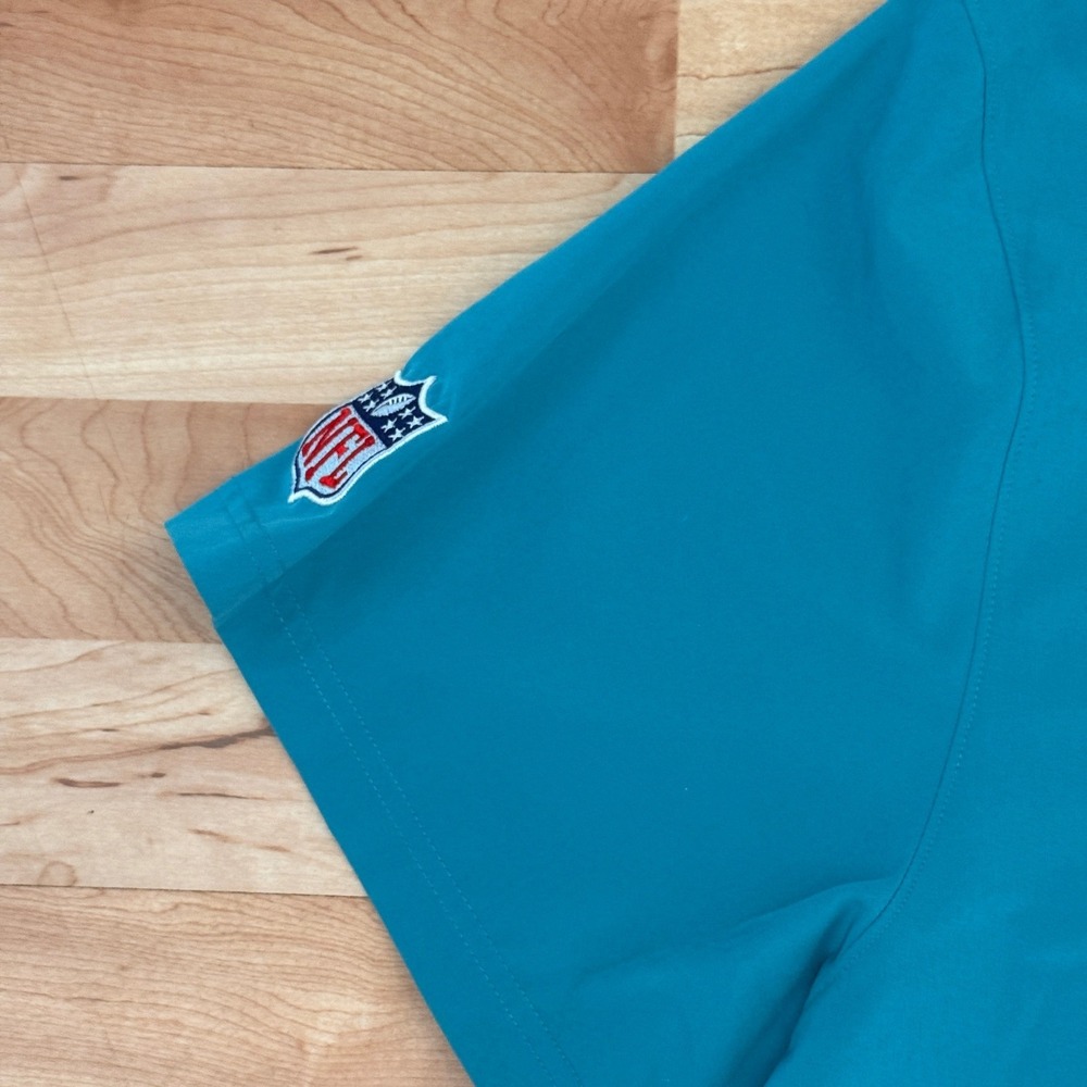 Nike NFL Miami Dolphins Dri-FIT Polo Shirt Mens XXL Aqua Teal Short Sleeve‎ - Picture 4 of 8